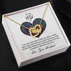 To My Wife Necklace - Sentimental Birthday Gift from Husband, Romantic Jewelry for Valentine’s Day & Holidays - Interlocking Hearts Necklace