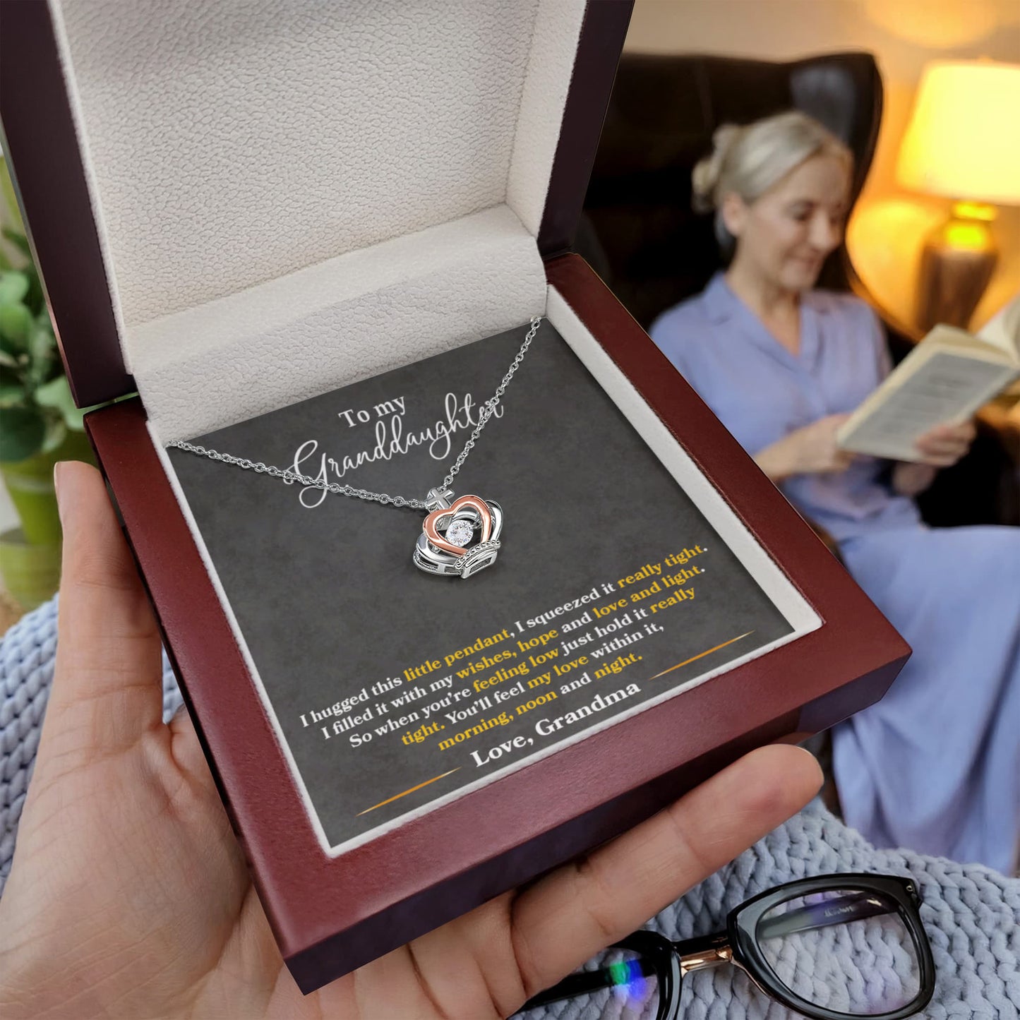 To My Granddaughter Necklace – Gift from Grandma for Any Special Occasion – Crown Pendant Necklace