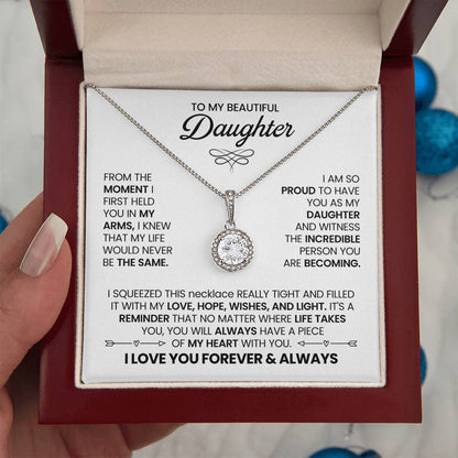 To My Daughter Necklace - Heartwarming Gift for Daughter’s Special Day - Eternal Hope Necklace