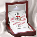 To My Wife Necklace - Meaningful Jewelry Gift from Husband for Valentine’s Day & Anniversary - Interlocking Hearts Necklace