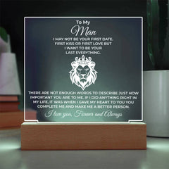 Personalized Acrylic Plaque for Boyfriend, Anniversary Gift with Custom Message, Romantic Keepsake, To My Man