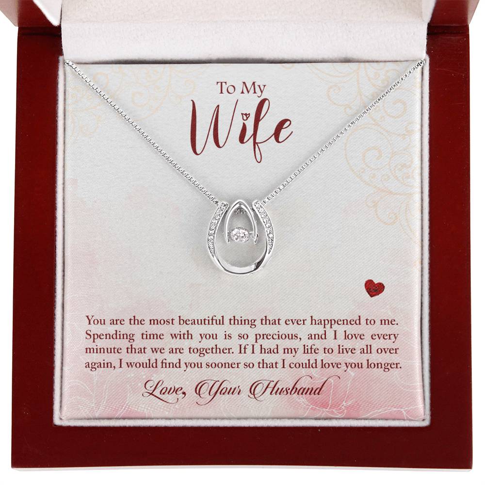 Birthday Gift for Wife from Husband - Emotional Jewelry for Anniversary & Valentine’s Day Too - Lucky In Love Necklace