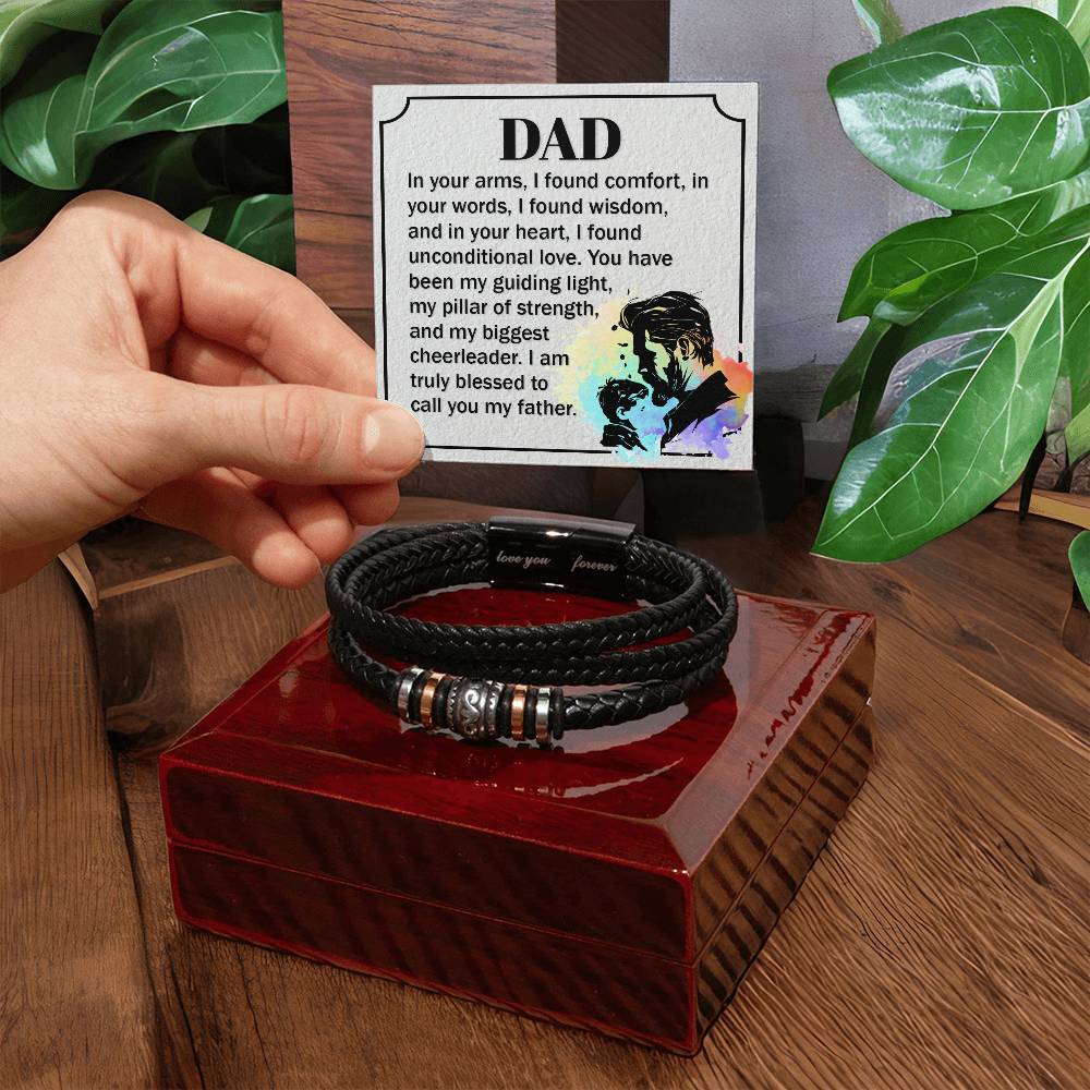 Dad - In your arms, I found comfort - Love You Forever Bracelet for Father