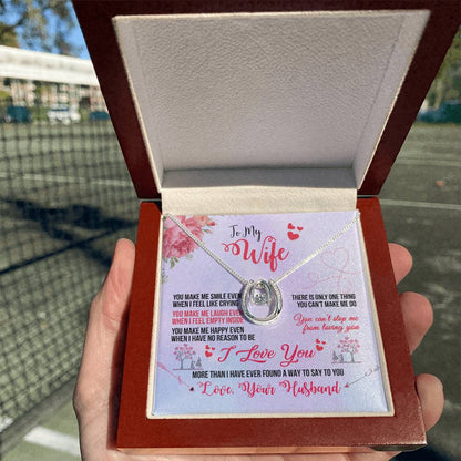 Gift for Wife from Husband - Sentimental Jewelry for Anniversary & Valentine’s Day - Lucky In Love Necklace