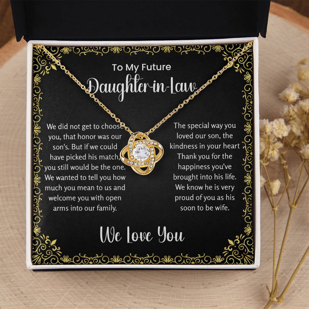 To My Future Daughter In Law - Love Knot Necklace - Gift for Bonus Daughter