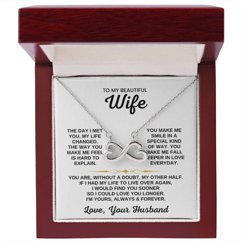To My Wife Necklace - Sentimental Jewelry for Wife from Husband, Perfect for Birthday & Valentine’s Day Surprises - Endless Love Necklace