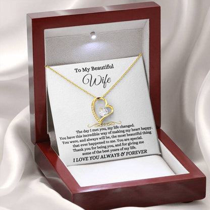 Meaningful Wife Jewelry from Husband - Romantic Gift for Birthday, Christmas, Anniversary & Valentine’s Day - Forever Love Necklace
