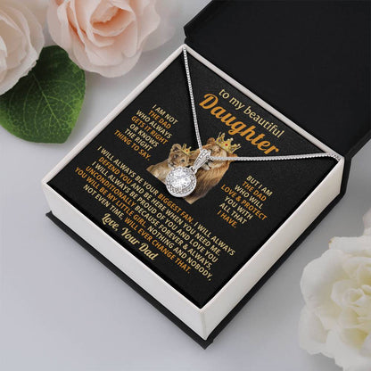 To My Beautiful Daughter Necklace – Dad to Daughter Birthday Graduation Present – Eternal Hope Necklace