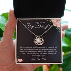 Stepdaughter Necklace Gift, Heartfelt Jewelry with Loving Message Card, To My Loving Stepdaughter