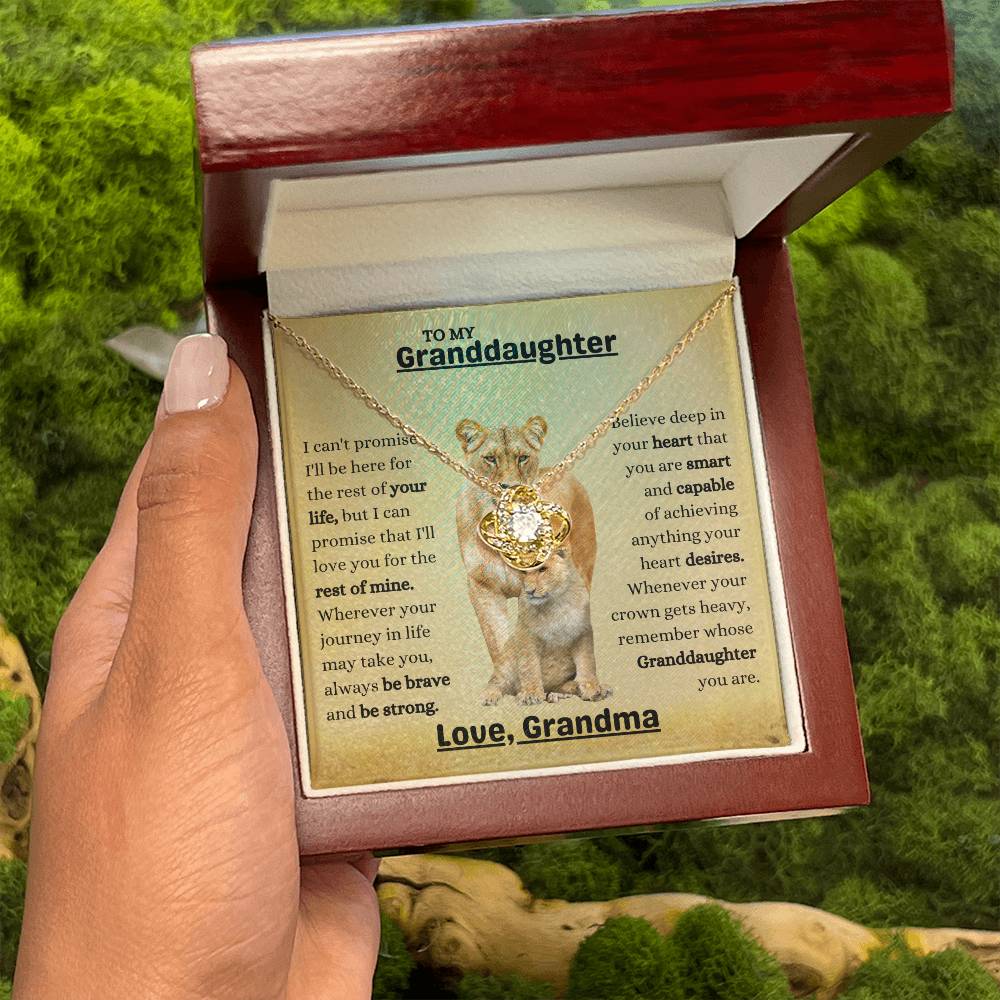 To My Granddaughter Necklace – Christmas Birthday Gift for Granddaughter from Grandma – Love Knot Necklace