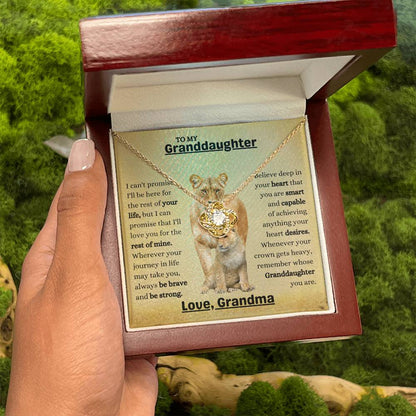 To My Granddaughter Necklace – Christmas Birthday Gift for Granddaughter from Grandma – Love Knot Necklace