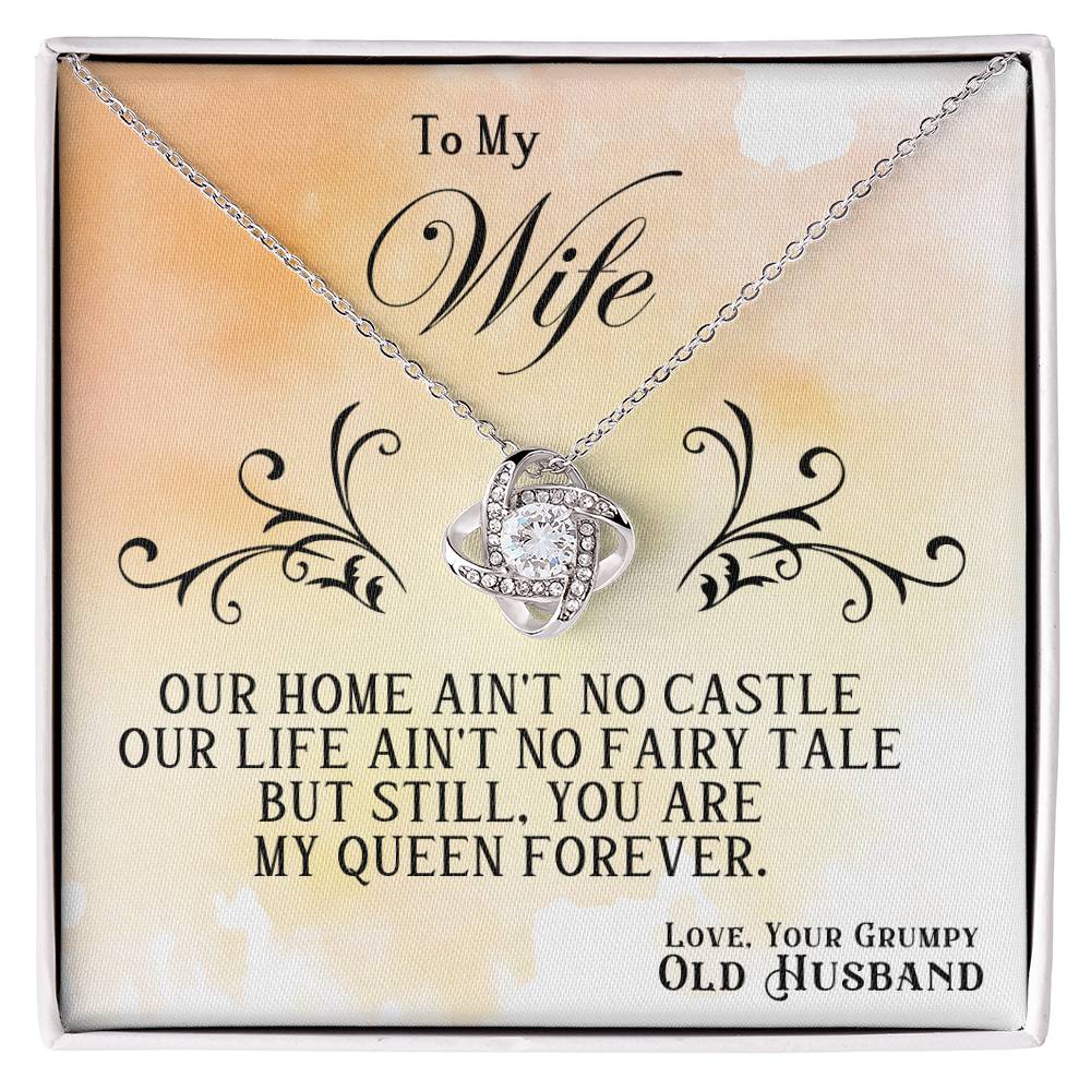 To My Wife Necklace - Heartwarming Gift from Husband for Birthday, Anniversary & Valentine’s Day - Love Knot Necklace
