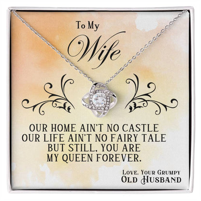 To My Wife Necklace - Heartwarming Gift from Husband for Birthday, Anniversary & Valentine’s Day - Love Knot Necklace