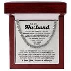 To My Husband - The Day I Met You - Cuban Link Chain - Anniversary & Birthday Gift from Wife