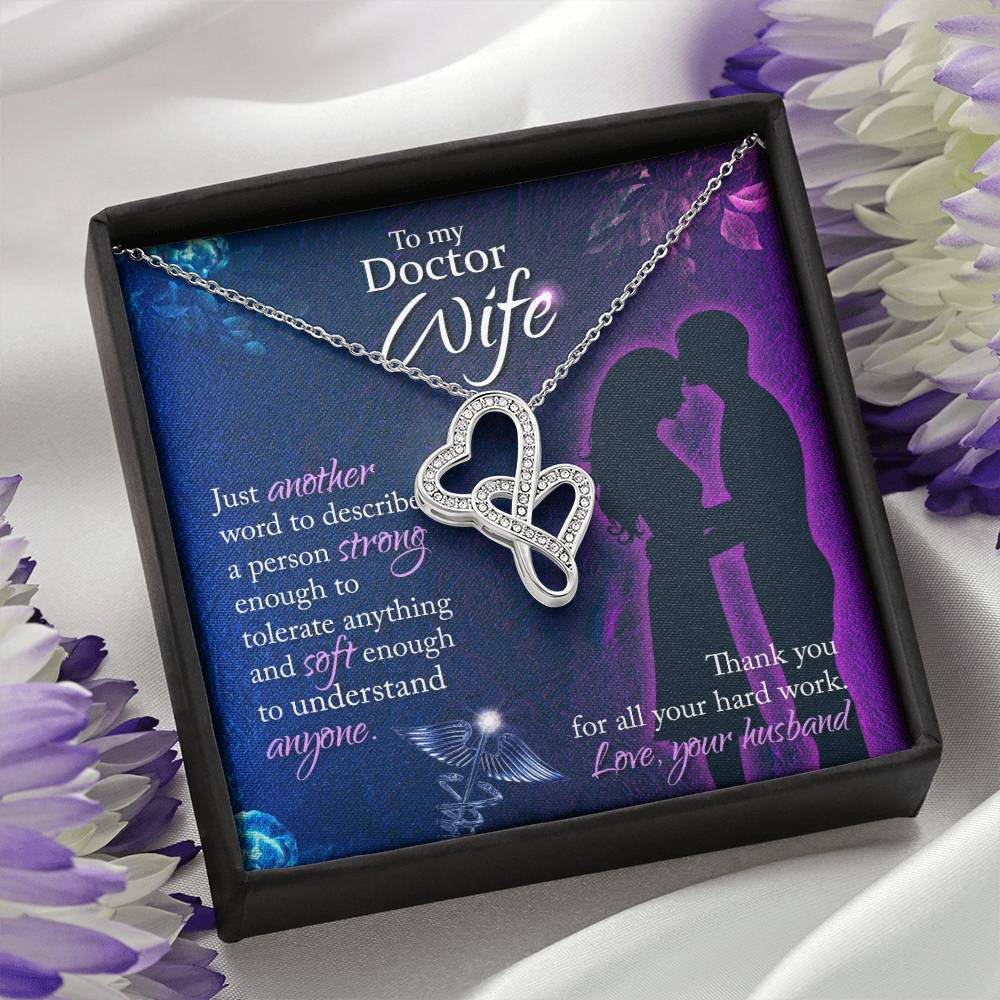 Surprise Gift for Doctor Wife - Meaningful Jewelry from Husband for Christmas, Anniversary & Valentine’s Day - Heart-to-heart Pendant Necklace