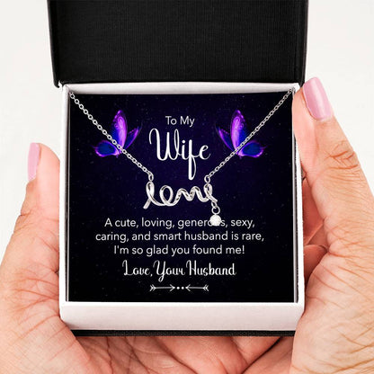 Wife Gift from Husband - Meaningful Jewelry for Valentine’s Day & Special Occasions - Scripted Love Necklace
