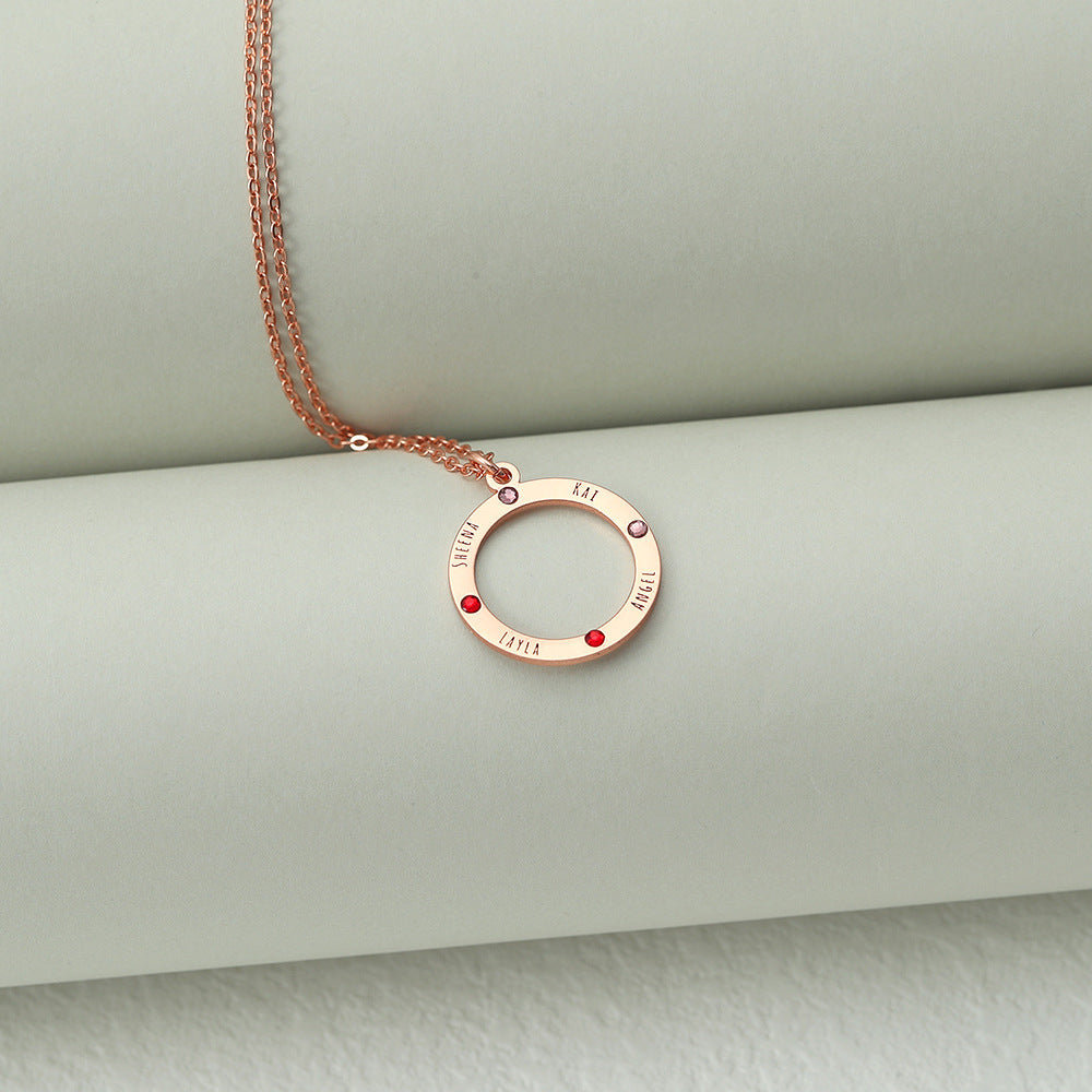 Exquisite Fashion Hollow Out Round Customizable Name Versatile Necklace