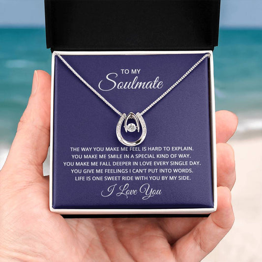 To My Soulmate Necklace - Long Distance Soulmate Gift for Valentine’s Day & Special Days - Lucky In Love Necklace