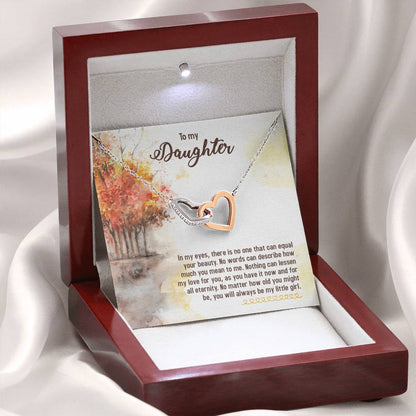 To My Daughter Necklace – Graduation Birthday Gift Idea for Daughter – Interlocking Hearts Necklace