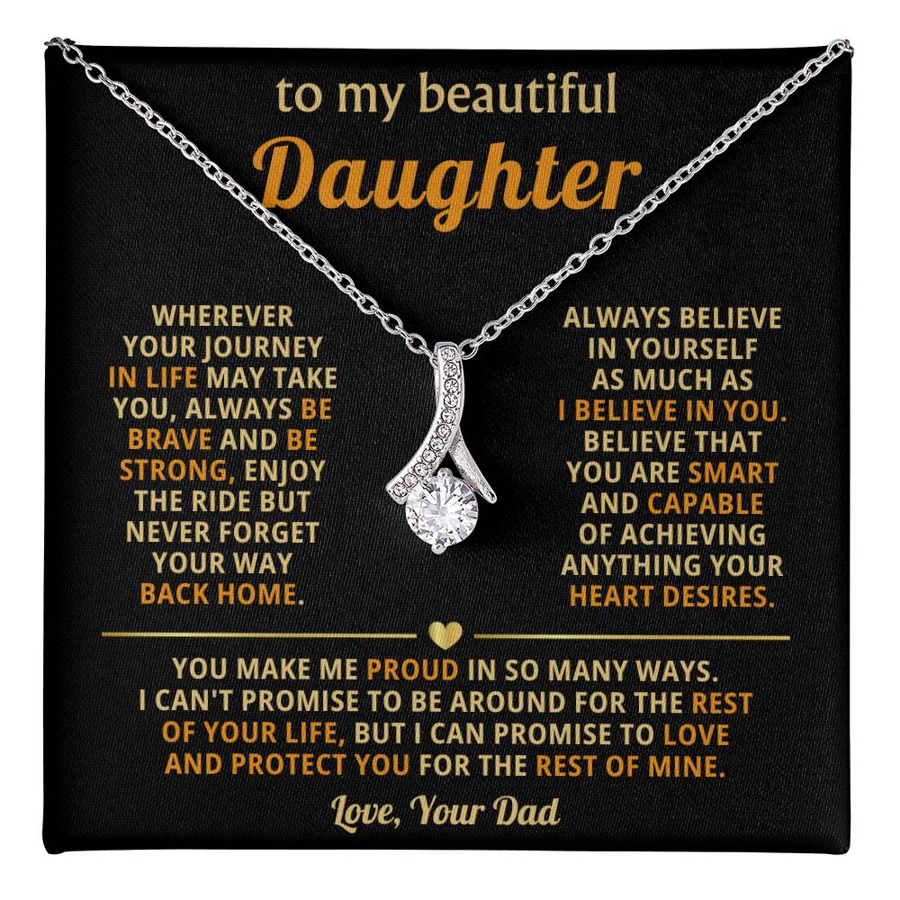 To My Daughter Necklace - You make me proud in so many ways - Daughter Present from Dad - Alluring Beauty Necklace