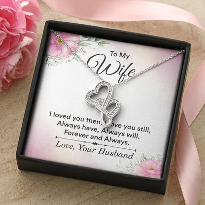Wife Birthday Gift from Husband - Romantic Jewelry for Valentine’s Day & Anniversaries - Heart-to-heart Pendant Necklace