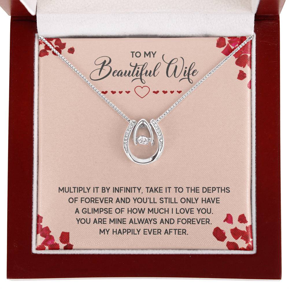 To My Wife Gift from Husband - Romantic Jewelry for Birthday & Anniversary Celebrations - Lucky In Love Necklace