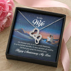 Anniversary Gift for Wife from Husband - Sweet Romantic Jewelry for Valentine’s Day - Heart-to-heart Pendant Necklace