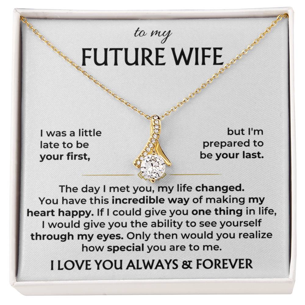Future Wife Jewelry Gift - Long Lasting Romantic Necklace for Celebrating Love & Upcoming Marriage - Alluring Beauty Necklace