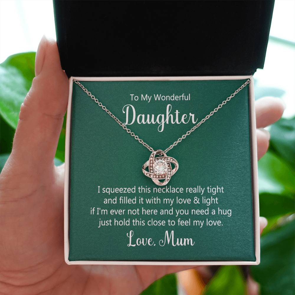 To My Wonderful Daughter Necklace – Mum Gift for Daughter’s Birthday – Love Knot Necklace