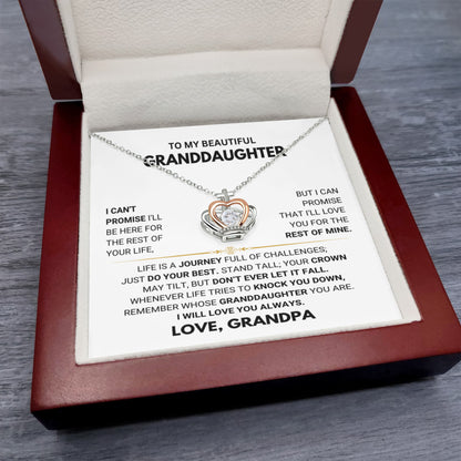 To My Granddaughter Necklace – Granddaughter Christmas Graduation Jewelry Gift – Crown Pendant Necklace