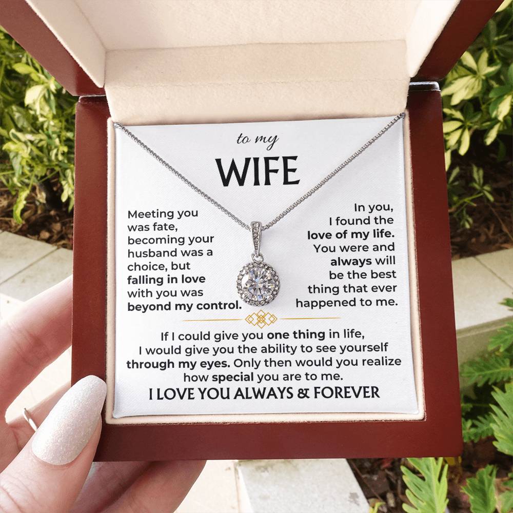 To My Wife Necklace - Best Surprise Gift for Wife from Husband for Anniversary, Christmas & Valentine’s Day - Eternal Hope Necklace