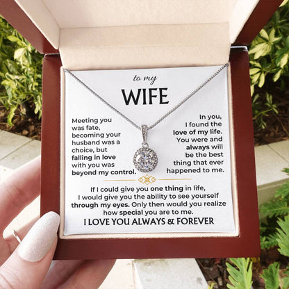 To My Wife Necklace - Best Surprise Gift for Wife from Husband for Anniversary, Christmas & Valentine’s Day - Eternal Hope Necklace