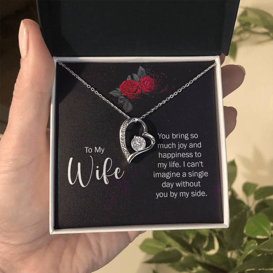 To My Wife Necklace - Meaningful Jewelry for Wife from Husband for Valentine’s Day, Christmas & Any Special Occasion - Forever Love Necklace