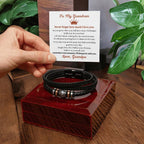 To My Grandson - Gift for Grandson from Grandpa - Never forget how much I love you - Love You Forever Bracelet
