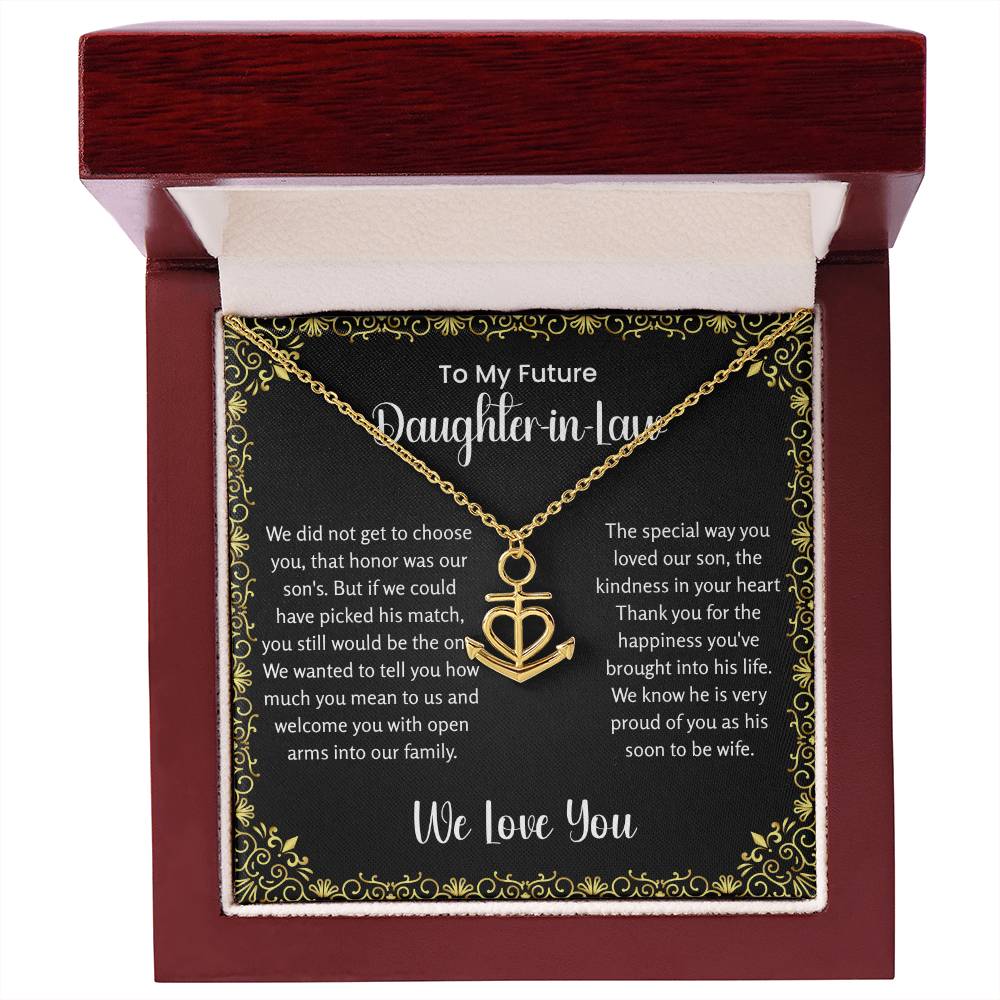 To My Future Daughter In Law - Anchor Pendant Necklace - Gift for Bonus Daughter
