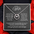 To My Wife Necklace - Emotional Jewelry Gift for Wife from Husband to Celebrate Love Every Day - Lucky In Love Necklace