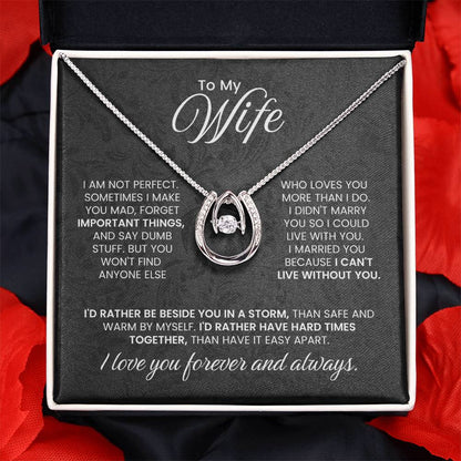 To My Wife Necklace - Emotional Jewelry Gift for Wife from Husband to Celebrate Love Every Day - Lucky In Love Necklace