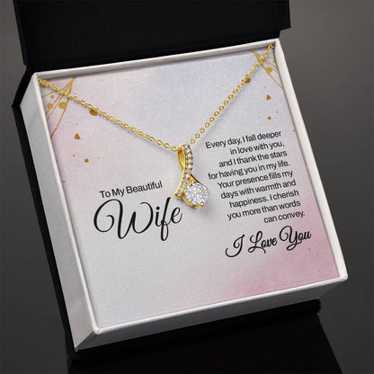 Unique Gift for Wife - Loving Jewelry from Husband for Birthday, Valentine’s Day & Holidays - Alluring Beauty Necklace