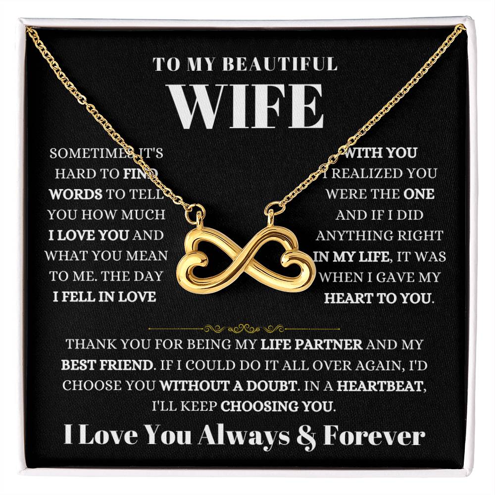 Romantic Gift for Wife from Husband - Meaningful Jewelry for Birthday, Anniversary, Christmas & Valentine’s Day - Endless Love Necklace