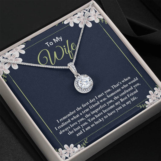 To My Wife Necklace - Special Love Jewelry for Wife from Husband for Birthday, Anniversary & Valentine’s Day - Eternal Hope Necklace