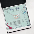 To My Nurse Wife Necklace - Sweet Romantic Jewelry for Wife - Interlocking Hearts Necklace