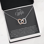 To My Wife Necklace - Thoughtful Gift from Husband to Wife - Interlocking Hearts Necklace