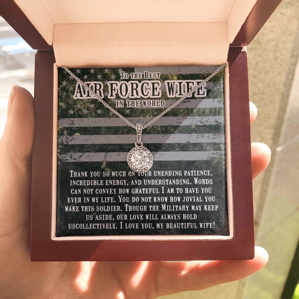 To The Best Air Force Wife In The World - Eternal Hope Necklace - Gift for Wife from Husband