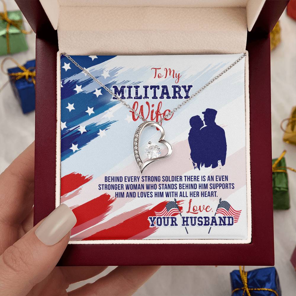 Birthday Gift for Military Wife from Husband - Emotional Jewelry - Forever Love Necklace