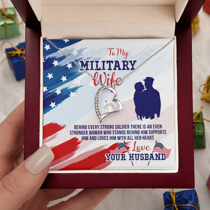 Birthday Gift for Military Wife from Husband - Emotional Jewelry - Forever Love Necklace