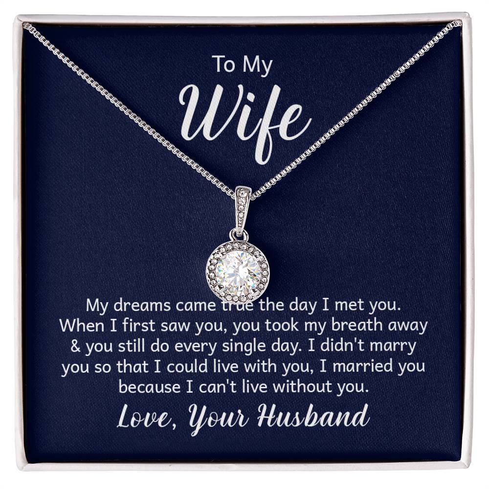To My Wife Necklace - Romantic Keepsake Jewelry Gift from Husband for Special Days & Valentine’s Love - Eternal Hope Necklace