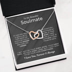 To My Beautiful Soulmate Necklace - Soulmate Necklace Gift for Surprises & Love Moments - Interlocking Hearts Necklace