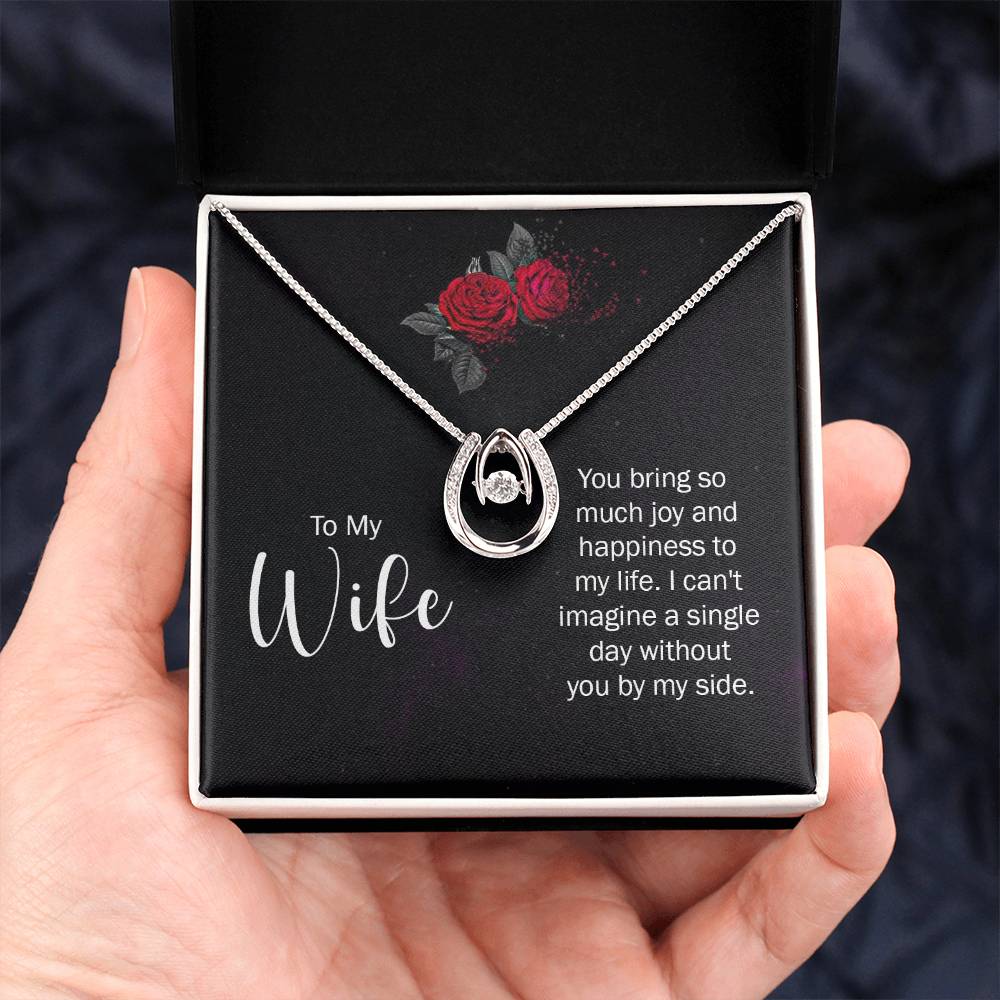 Sentimental Gift for Wife - Emotional Husband-to-Wife Jewelry for Birthday, Christmas & Valentine’s Day - Lucky In Love Necklace
