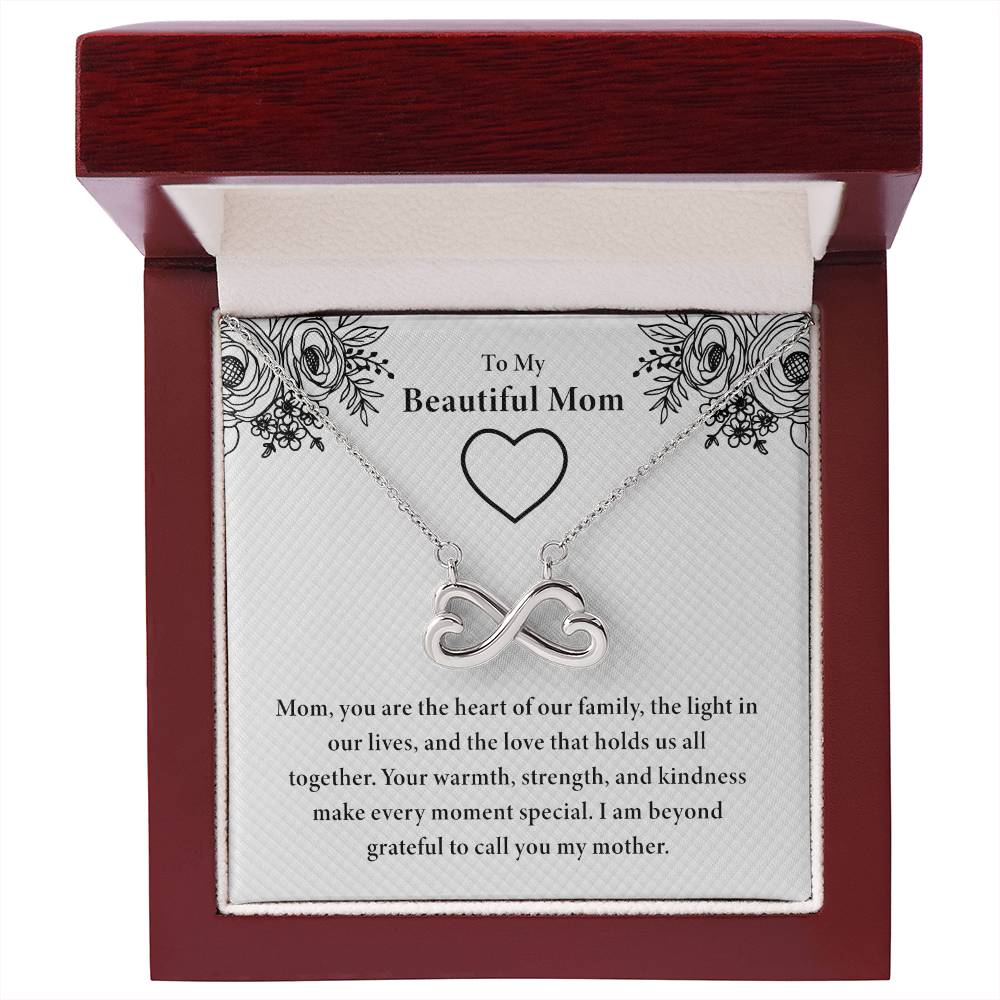 To My Beautiful Mom - You Are The Heart Of Our Family - Endless Love Necklace - Unique Gift For Mom