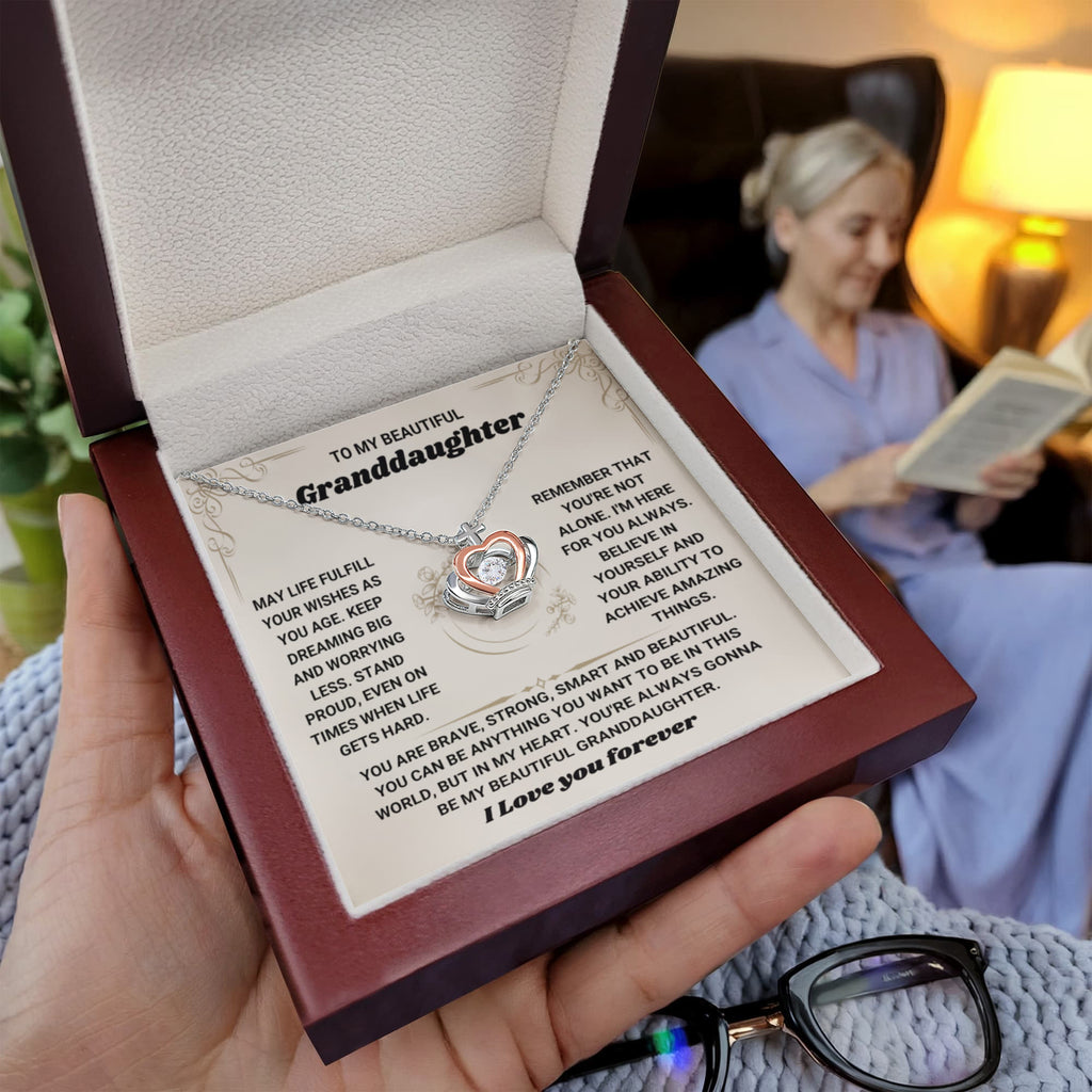 To My Granddaughter Necklace – Birthday Graduation Keepsake for Granddaughter – Crown Pendant Necklace